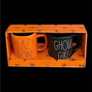 Rae Dunn Orange and Black Mugs Set